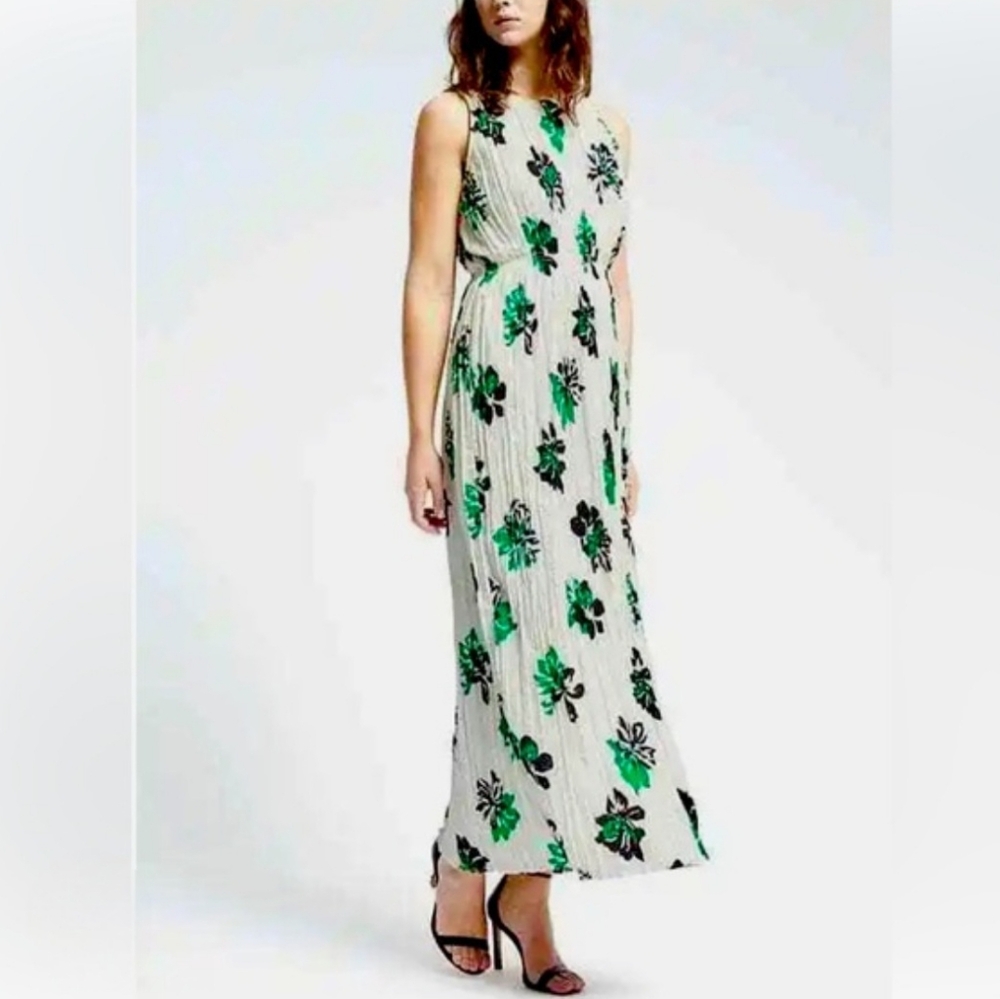 Banana Republic Crinkle Floral Print Maxi Dress